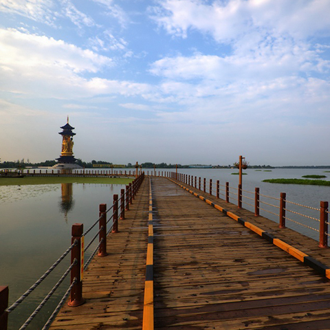 江苏姜堰市溱湖风景区浮桥