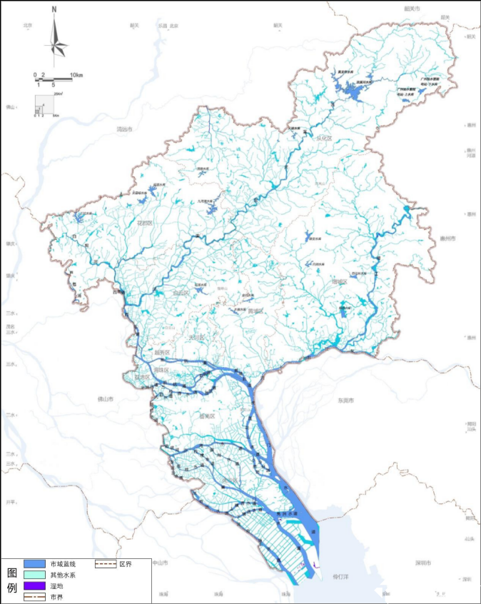 广州市水系分布图