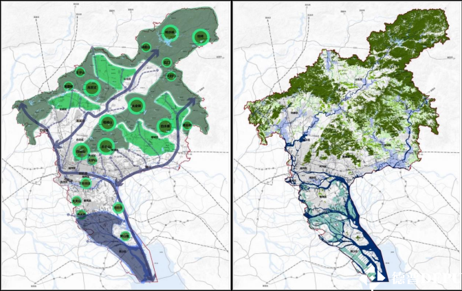广州市海绵城市自然生态空间格局图