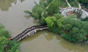 德普浮桥：长沙洋湖国家湿地公园浮桥栈桥栈道有么