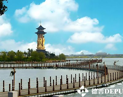 德普浮桥：泰州姜堰溱湖国家湿地公园浮桥栈桥栈道